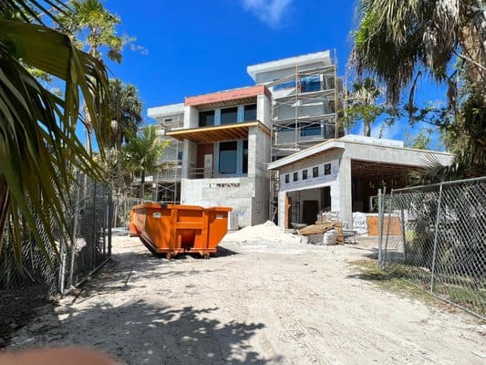 Home renovation in St. Petersburg showing structural work and site conditions